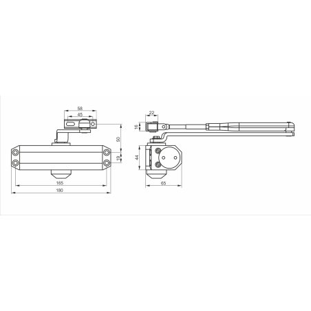Samozamykacz Telesco DELTA T 1303T.PL EN2-3 z ramieniem z blokadą srebrny